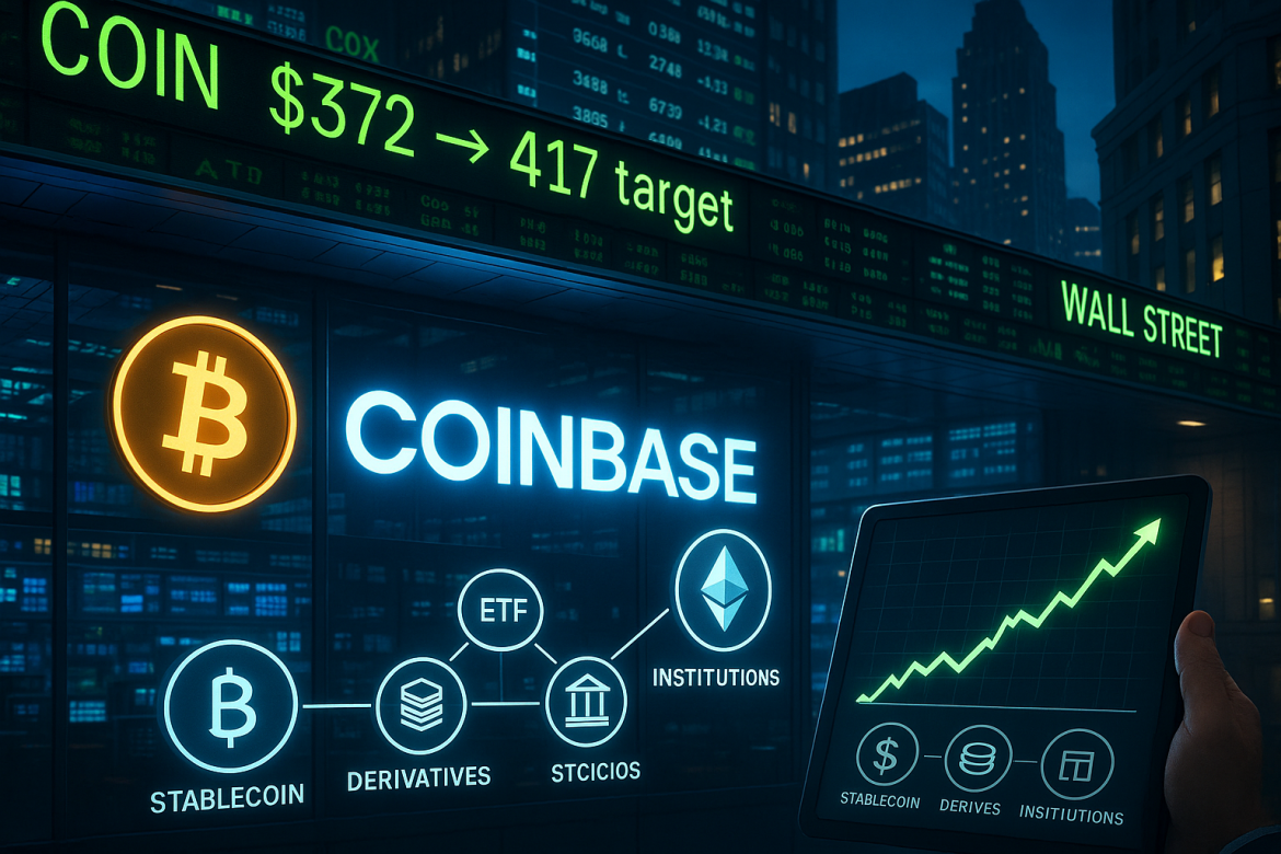 Wall Street’s perception of cryptocurrencies continues to improve, and Coinbase Global (NASDAQ: COIN) is increasingly seen as one of the best-positioned companies to benefit from the trend. Analysts at Rothschild & Co Redburn upgraded Coinbase shares to Buy from Neutral in a note published Friday, raising their price target to $417 from $325.The firm highlighted Coinbase’s diversification away from its reliance on retail trading fees and its expansion into institutional services, derivatives, and stablecoin partnerships. Shares of Coinbase closed Thursday with a five-day winning streak that had lifted the stock 21% in that span. Year-to-date, Coinbase has gained 50%.In premarket trading on Friday, the shares were down 0.2%.From trading fees to diversified revenueSince going public in 2021, Coinbase’s share price has been closely tied to the price of Bitcoin, a correlation that made sense when roughly 90% of the company’s revenue came from retail trading fees between 2019 and 2021. Today, however, transaction fees account for about 50% of revenue, according to Redburn.The decline in reliance on per-trade commissions reflects Coinbase’s strategic pivot toward diversification. While the per-trade rate may decline, analysts argue that higher trading volumes and broader institutional adoption should cushion the impact. The company’s $2.9 billion acquisition of crypto options exchange Deribit is also expected to boost its derivatives business.Beyond trading, Coinbase has grown its subscriptions and services segment. Its agreement with Circle Internet Group to distribute USD Coin (USDC), the second-largest dollar-backed stablecoin, has provided a steady revenue stream through USDC reserve income since 2022. This source of income is expected to expand further by 2026, Redburn estimated.Institutional partnerships strengthen business modelCoinbase is also benefiting from its role as a custodian and infrastructure provider to institutional investors. Redburn noted that the company already provides blockchain services to more than 200 financial institutions. The analysts described Coinbase as “a well-balanced play on broader digital asset adoption,” citing growing institutional interest and the increasing integration of cryptocurrencies into traditional finance.The approval of spot Bitcoin and Ether exchange-traded funds (ETFs) in the United States in 2024 marked another milestone for the sector, helping to accelerate institutional participation. Redburn believes that this dynamic, combined with emerging real-world use cases for digital assets and continued retail engagement, will support long-term growth for Coinbase.Mixed Wall Street viewsDespite Redburn’s bullish stance, Wall Street analysts remain divided on Coinbase’s prospects. Of the 38 analysts surveyed by FactSet, 17 rate the stock a Buy or equivalent, 17 recommend Hold, and four maintain Sell ratings. Similarly, data from LSEG shows 18 analysts with Buy or Strong Buy ratings, while 15 advise clients to hold.Even so, Coinbase has surprised the market with the resilience of its retail trading business. According to Redburn, the company’s retail take rate has consistently averaged around 1.5%, despite competitive pressures from other crypto exchanges.Coinbase shares have surged 128% over the past year, underscoring strong momentum as cryptocurrencies gain legitimacy on Wall Street. For Redburn, the company’s ability to balance retail strength with institutional growth underpins the upgraded outlook and the raised price target.The post <a href="https://invezz.com/news/2025/10/03/coinbase-upgraded-as-institutional-crypto-adoption-accelerates-says-rothschild/">Coinbase upgraded as institutional crypto adoption accelerates, says Rothschild</a> appeared first on <a href="https://invezz.com/">Invezz</a>